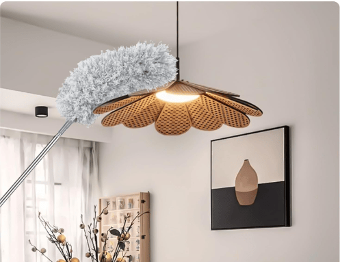 Microfiber Feather Duster with Extendable Long Pole (100 Inches), Bendable Head for Cleaning High Ceiling Fans, Interior Roof, Cobwebs – Washable & Telescopic Long Handle Cleaning Tool