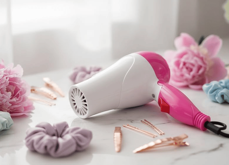 Hair Dryer for Women & Men | Foldable Hot & Cool Air Hair Dryer with Concentrator Nozzle | Fast Drying Low Noise Hair Styling Dryer for Home & Travel (Pack of 1)