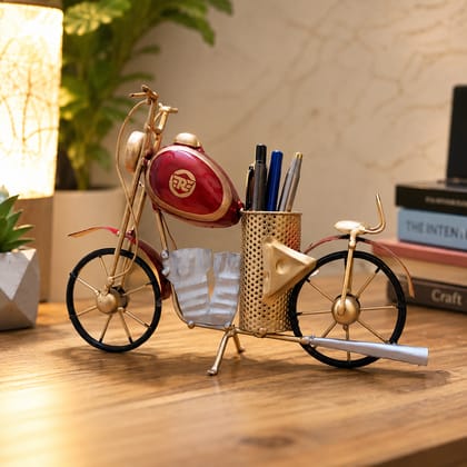 Indraj Premium Craft Metal Bike Pen Holder for Desk | Vintage Motorcycle Pen Stand & Desk Organizer | Bike Shaped Decorative Pen Holder for Office, Home & Study Table | Unique Gift for Bike Lovers Indraj Premium Craft Metal Bike Pen Holder for Desk | Vintage Motorcycle Pen Stand & Desk Organizer | Bike Shaped Decorative Pen Holder for Office, Home & Study Table | Unique Gift for Bike Lovers