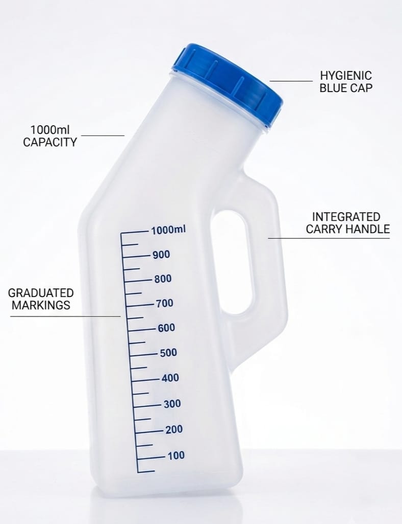 Female Potty Urinal Urine Collection Can Bedpans (1 Pc / 1000 ML) {Multicolor}
