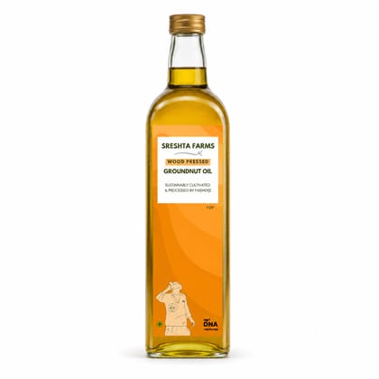 Sreshta Farms Groundnut Oil | Pure Peanut Oil | Natural Cooking Oil for Everyday Indian Cooking