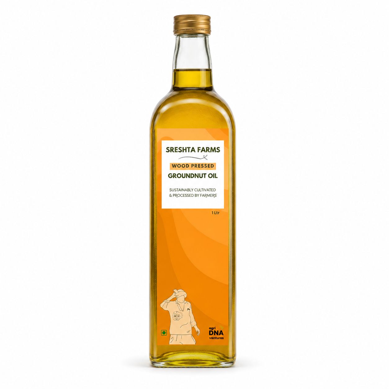 Sreshta Farms Groundnut Oil | Pure Peanut Oil | Natural Cooking Oil for Everyday Indian Cooking