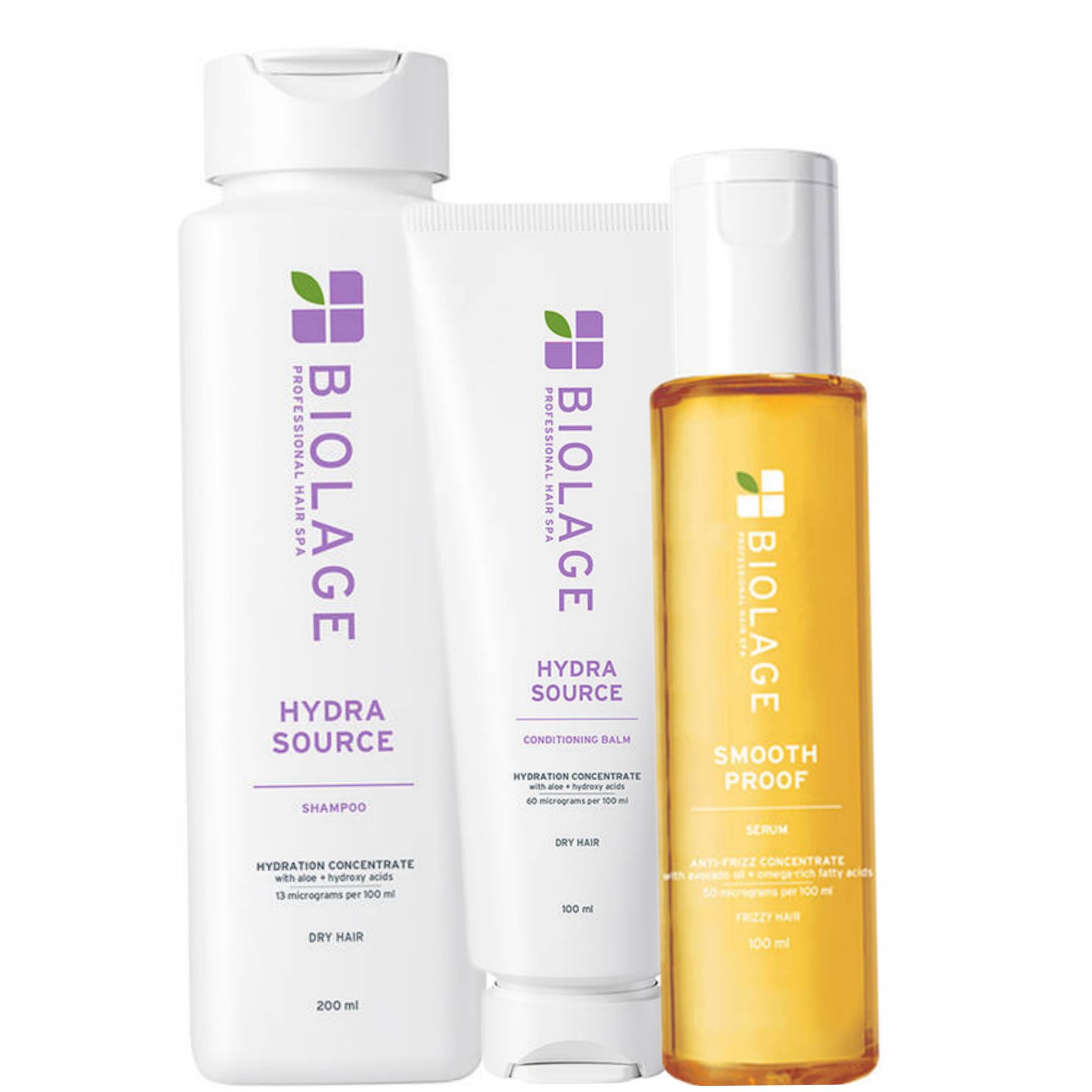Biolage Hydrasource (shampoo+conditioner+serum) Combo Pack of 3