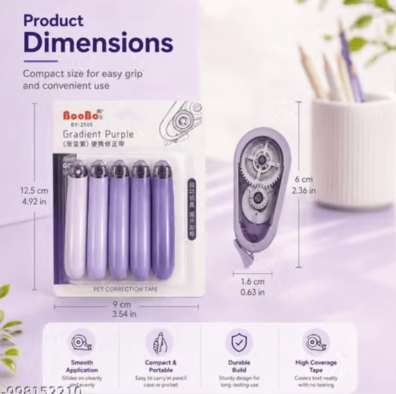 Premium Mini Correction Tape Set (Pack of 5) 