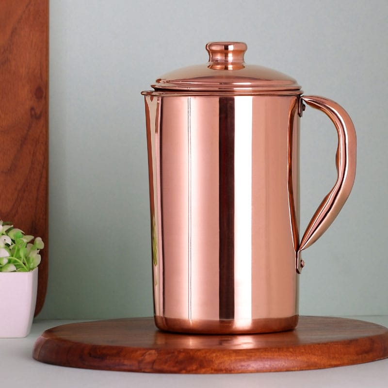Copper Plain Jug for Keeping Water for Ayurvedic Benefits (1.5 Liter)