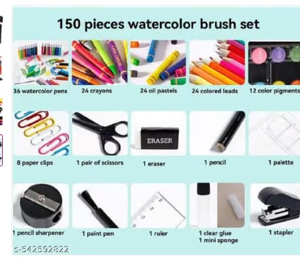  Professional Art Set, 144 Deluxe Aluminium Art Case Painting Set with Watercolour Pens Drawing Pencils Paints Oil Pastels, Premium Colouring Drawing Art Supplies Case Gift for Artists Adult