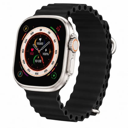 T800 Smart Watch with 1.99 Inch Display Bluetooth Calling, BLACK, BLACK