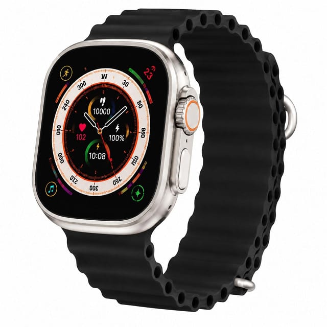 T800 Smart Watch with 1.99 Inch Display Bluetooth Calling, BLACK, BLACK