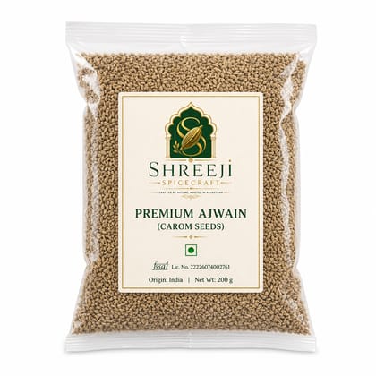 Shreeji Spicecraft Premium Ajwain 200g | Carom Seeds Shreeji Spicecraft Premium Ajwain 200g | Carom Seeds