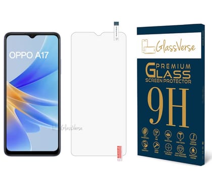 GlassVerse 9H Tempered Glass For Oppo a17k (PACK OF 1) with Free Installation Kit Full screen Coverage Free Replacement If Received Damaged - 6.56 inch GlassVerse 9H Tempered Glass For Oppo a17k (PACK OF 1) with Free Installation Kit Full screen Coverage