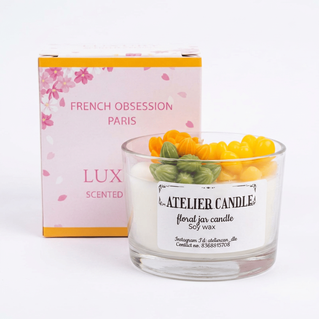 Floral jar Candle