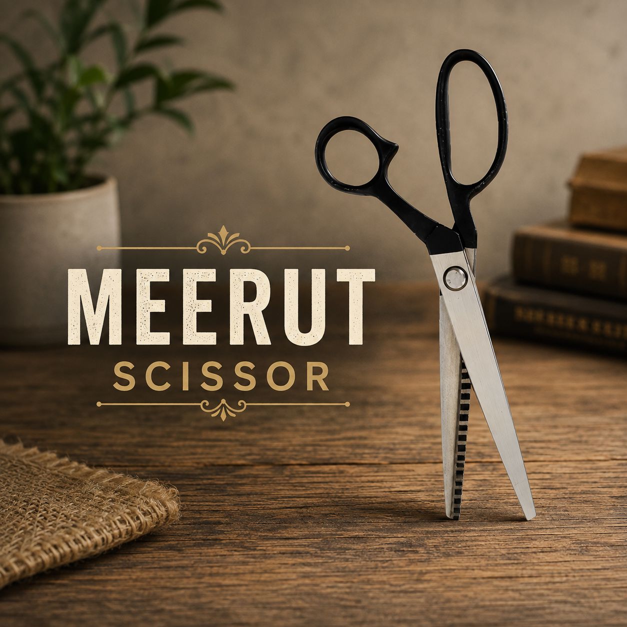 Traditional Meerut Tailoring Scissor with Black Handles