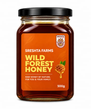 Sreshta Farms Raw Honey 500g | Natural Pure Honey | Unprocessed Honey | Premium Natural Sweetener