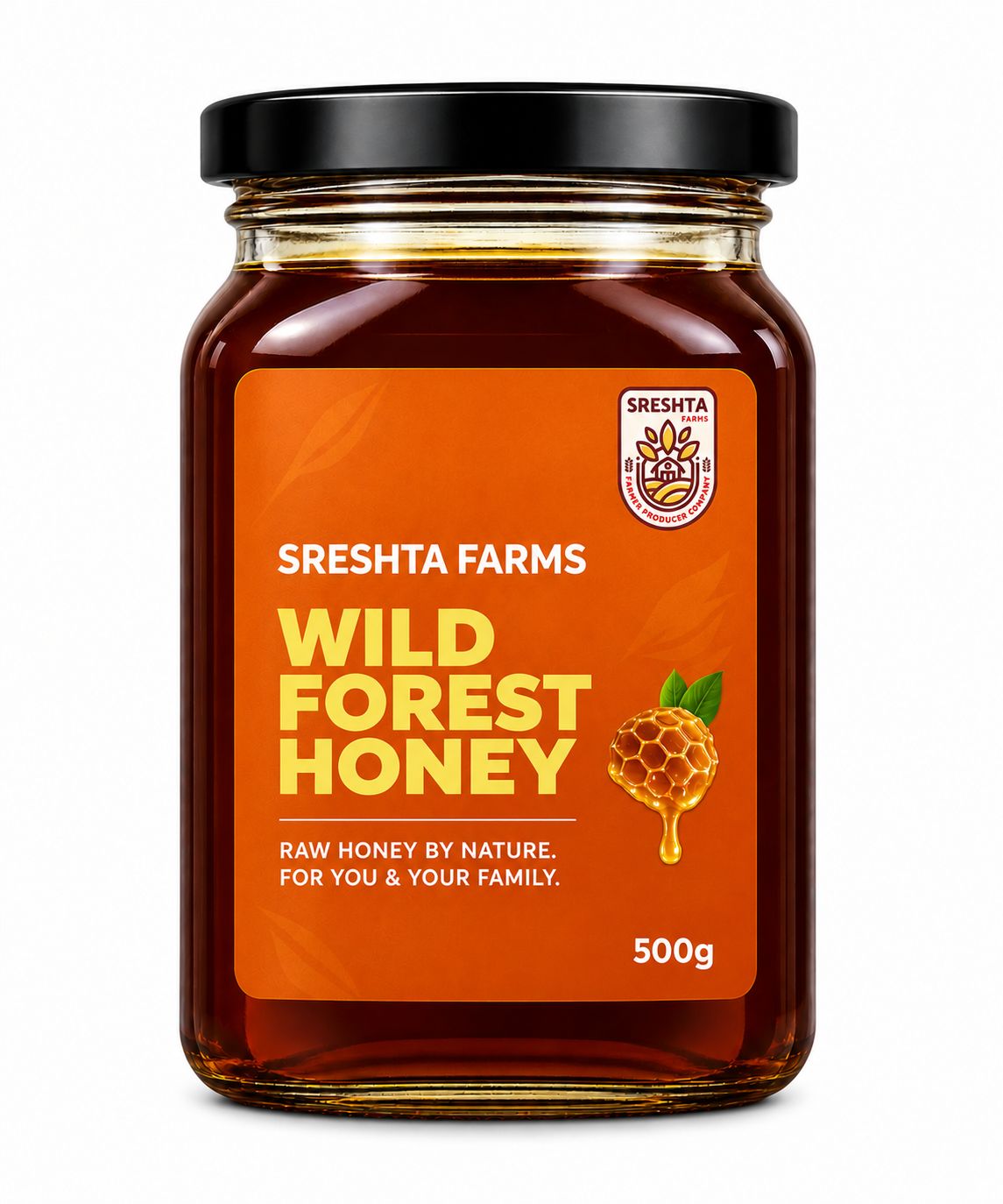 Sreshta Farms Raw Honey 500g | Natural Pure Honey | Unprocessed Honey | Premium Natural Sweetener