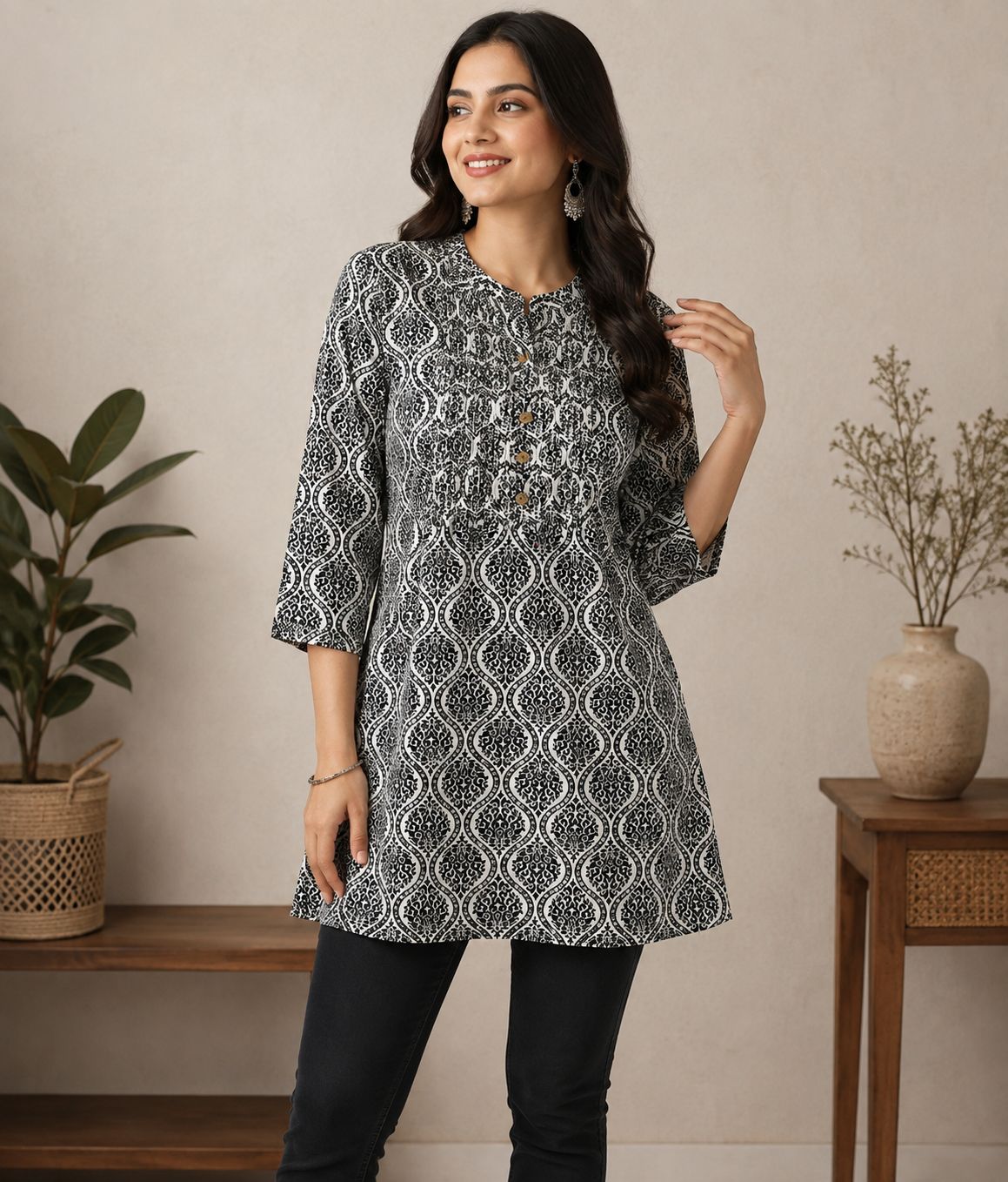 Glamvila Charcoal Charm Kurti