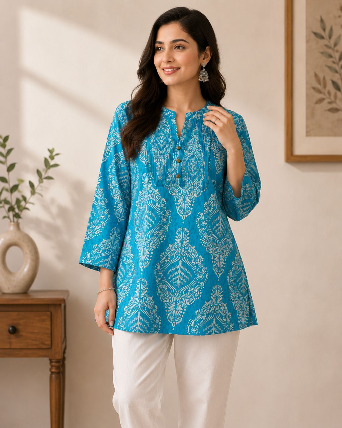 Glamvila Aqua Mehr Indo Western Tunic