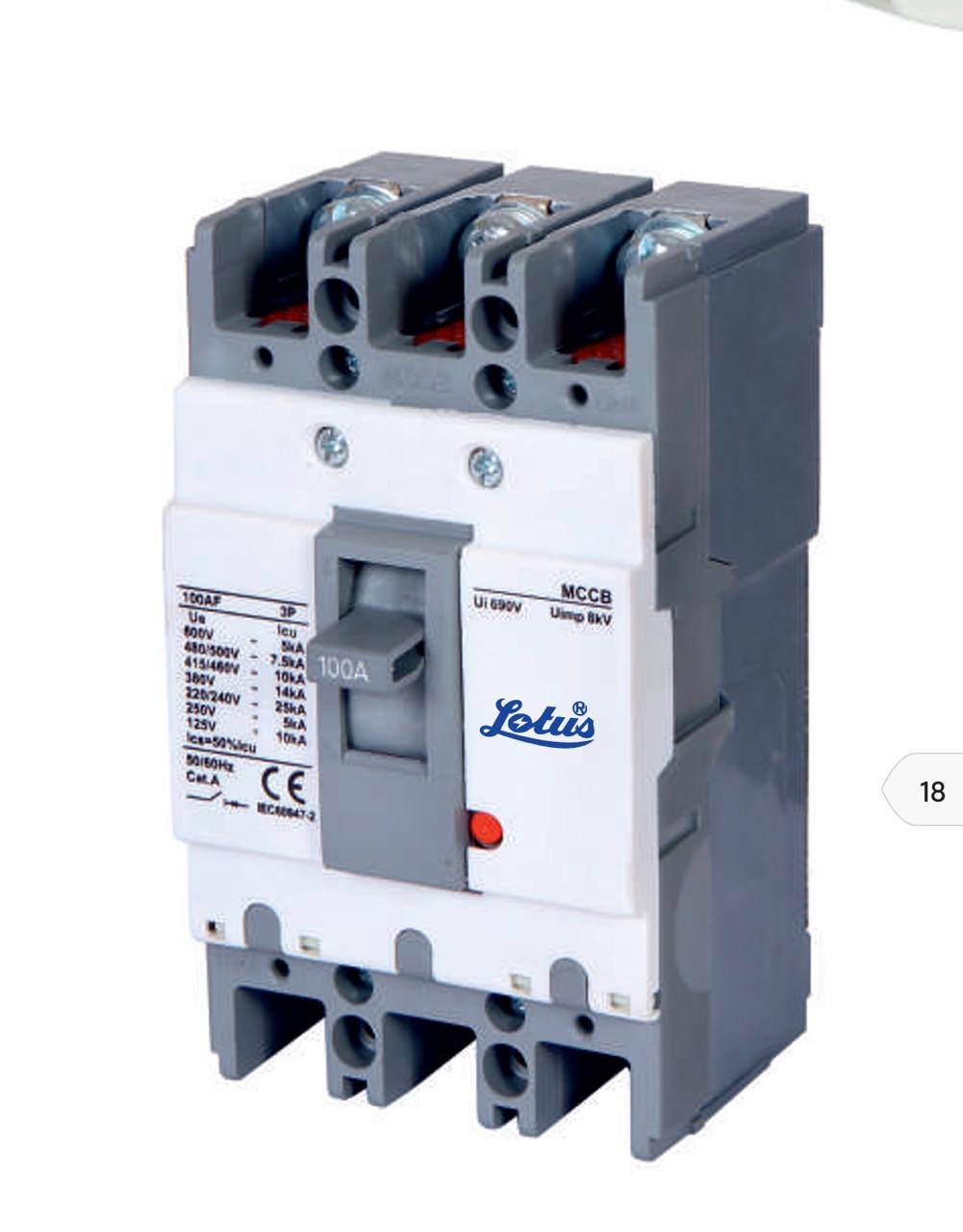 Lotus 100A 3POLE MCCB Molded Case Circuit Breaker