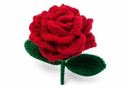 M/S STYLE MOMENTS & GIFT COLLECTION Handmade Crochet Rose Flower – Red Decorative & Gift Item