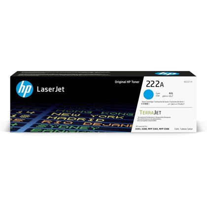 HP 222 Original Cyan Toner Cartridge (W2221A) for HP Color LaserJet Pro 3203dn, 3203dw, MFP 3303fdn, 3303fdw