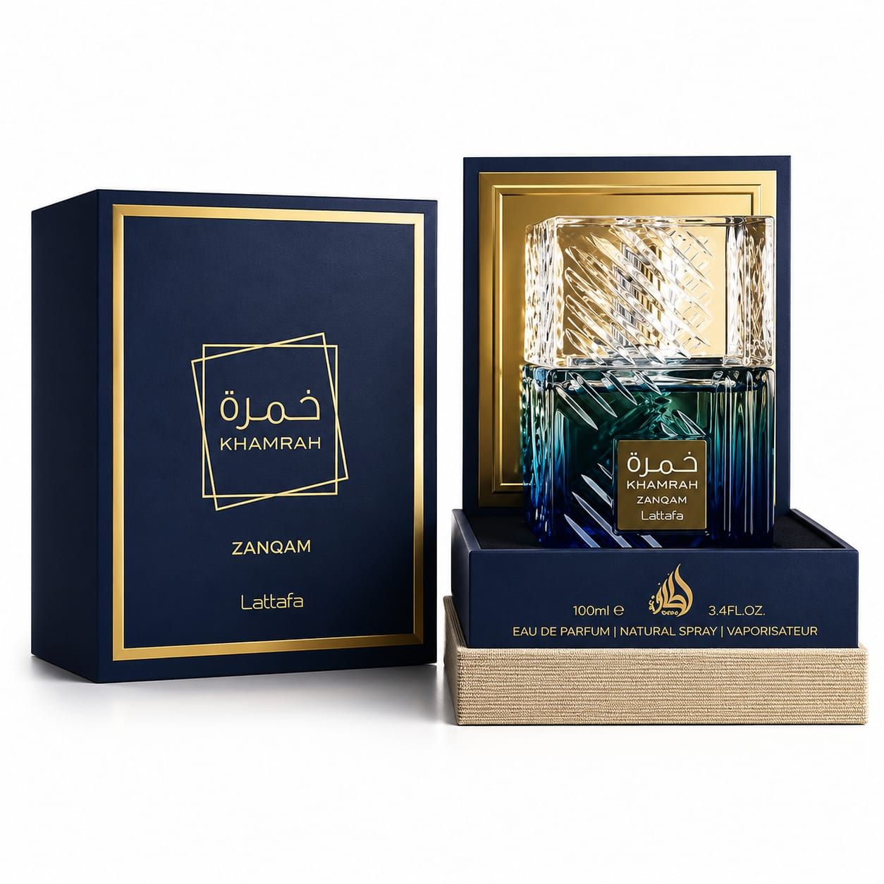 Lattafa Khamrah Zanqam Eau De Parfum 100ml Unisex Luxury Fragrance for Men and Women Warm Spicy Gourmand Woody Oriental Perfume