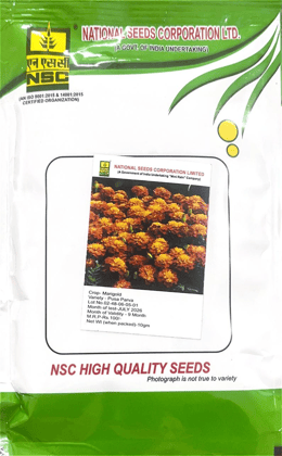 NSC Flower Seed Marigold Variety-Pusa Parva TL 10gm Packing 