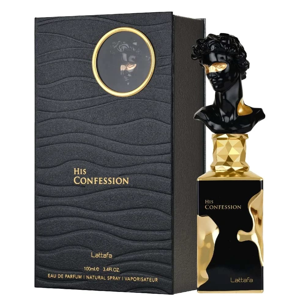 Lattafa His Confession EDP 100ml for Men Luxury Warm Spicy Amber Woody Aromatic Fragrance