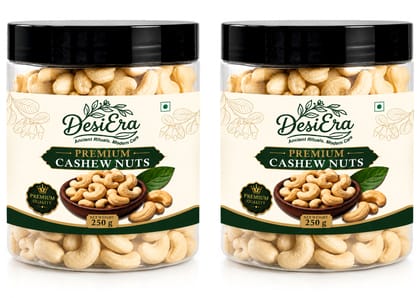 DesiEra Premium Whole Cashew Nuts (Sabut Kaju) | Carefully Selected Whole Kaju | 500g (250g+250g) | Rich & Creamy Taste | Perfect for Snacking, Sweets & Cooking | Selected DesiEra Premium Whole Cashew Nuts (Sabut Kaju) | Carefully Selected Whole Kaju | 500g (250g+250g) | Rich & Creamy Taste | Perfect for Snacking, Sweets & Cooking | Selected