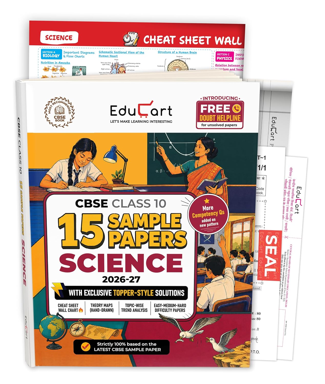 EDUCART CBSE SAMPLE PAPERS SCIENCE CLASS 10 2026-2027 INTRODUCING NCERT BASICS CHALLENGE WITH SAMPLE SHEETS AND QUESTION PAPER [Paperback] [Oct 30, 2024] Educart
