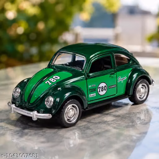 KIVORA Green Die-Cast Metal Pull Back Toy Car with Openable Doors