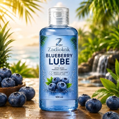 Zadiokok Blueberry Water Based Personal Lubricant | Smooth & Long Lasting Lube | 100 ml (Pack of 1)