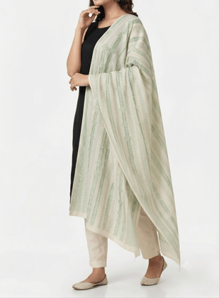 Kantha Tassar Silk Dupatta 