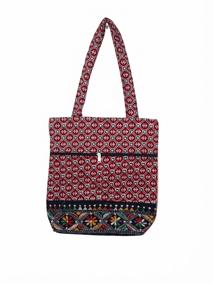 COTTON PRINTED KANTHA BAG