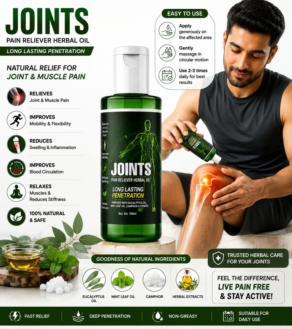 Pro Joints Herbal Oil for Pain Relief