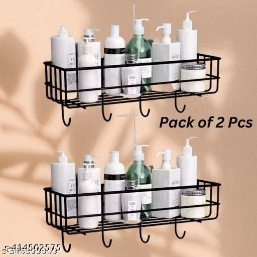 8-Piece Bathroom Shelf Rack Set - Bundle of 2