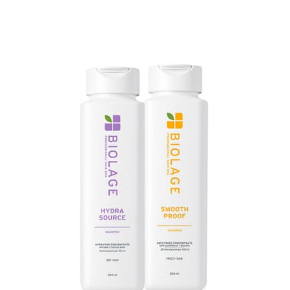 Biolage HYDRASOURCE + SMOOTHPROOF shampoo (200ml each) Combo Pack of 2 Biolage HYDRASOURCE + SMOOTHPROOF shampoo (200ml each) Combo Pack of 2