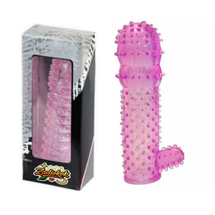 Zadiokok Ultra Dotted Crystal Condom Intimate Pleasure Reusable Sleeve (Pack of 1)