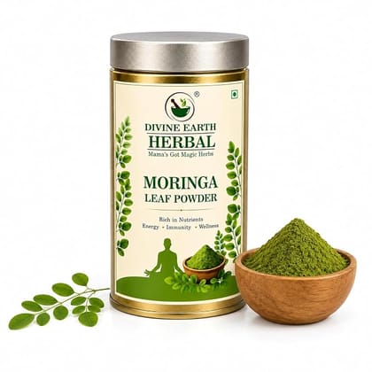 Moringa Leaf Powder | Herbal Supplement | Good for Immunity, Digestion, Skincare and Haircare | Natural and Preservative-free Moringa Leaf Powder | Herbal Supplement | Good for Immunity, Digestion, Skincare and Haircare | Natural and Preservative-free