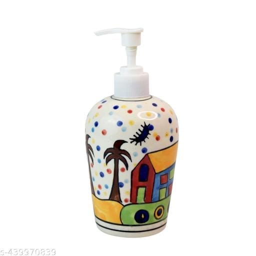 Ceramic Bathroom Set of 3 - Soap Dispenser, Tray & Toothbrush Holder