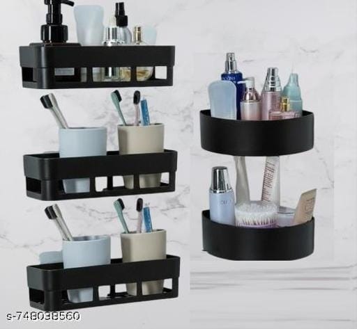 Bathroom Shelf + 3 Corner Shelf Set - Bundle of 2