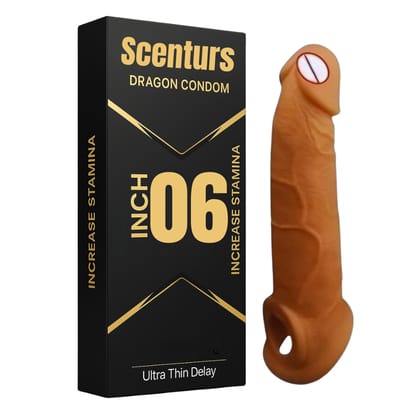 Scenturs Dragon 6 Inch Silicone Condom – Washable & Reusable Adult Male Condom
