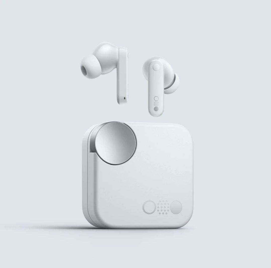 Wireless Bluetooth Earbuds with ANC, Deep Bass, Mic & Charging Case (White)