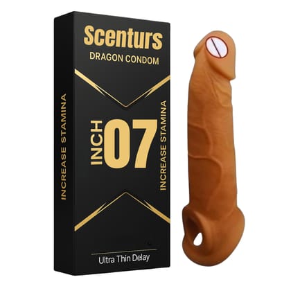 Dragon 7 Inch Silicone Condom – Washable & Reusable Adult Intimate Accessory