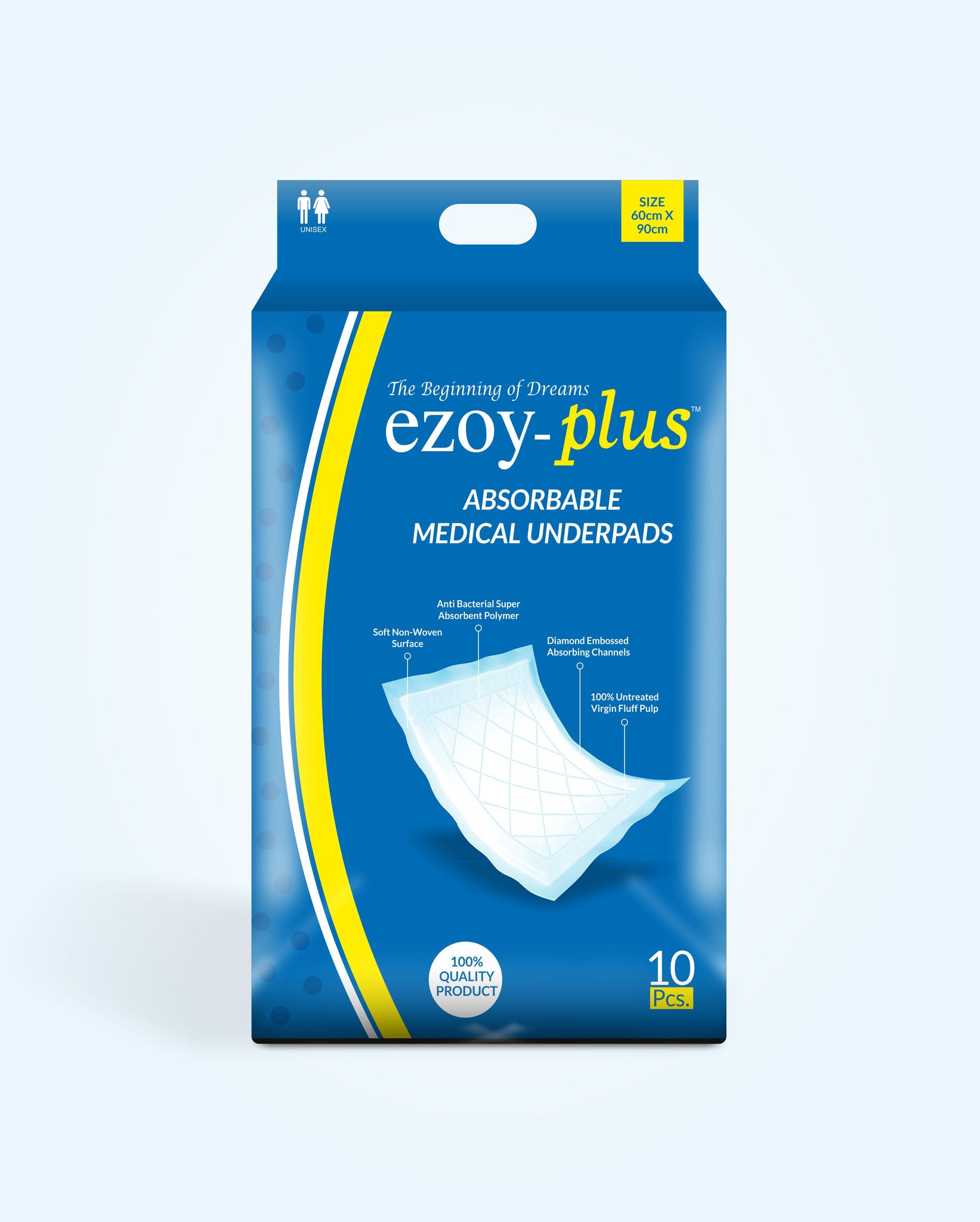 EzoyPlus Underpad | Waterproof Bed Protection Mat | High Absorption & Leak Proof