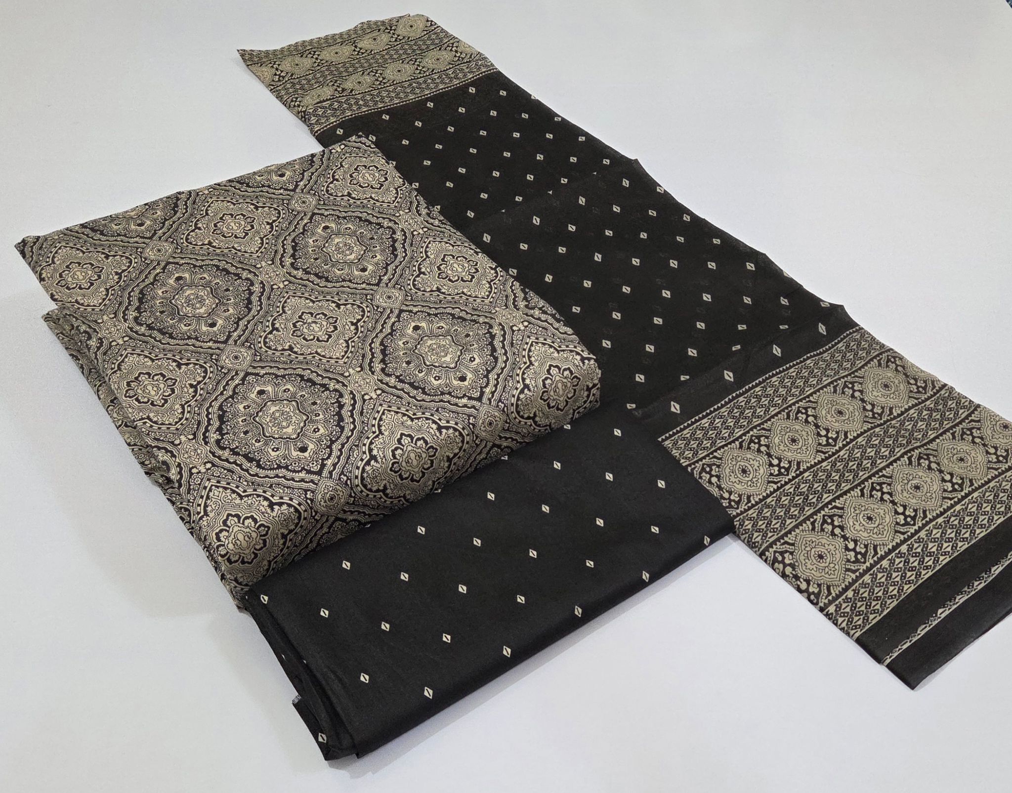 Pure Cotton Ajrkh Printed Unstitched drees material for women traditional wear 