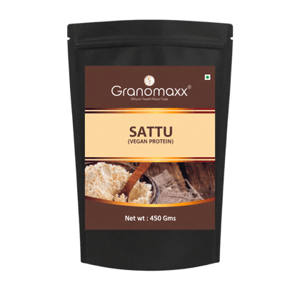 Granomaxx Roasted Chana Sattu 450g | High Protein Natural Energy Drink | Traditional Bihar Sattu Powder | Cooling Summer Drink | Healthy Protein Flour