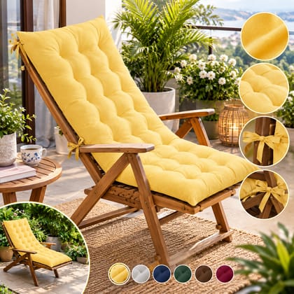 DHRUVINSRI Velvat Long Chair Pad Cushion For Rocking Chairs, Lounger Cushion For Indoor/Outdoor With Ties,Long Back & Seat, 16 X 48 Inches (Chair Not Included)-1 PC DHRUVINSRI Velvat Long Chair Pad Cushion For Rocking Chairs, Lounger Cushion For Indoor/Outdoor With Ties,Long Back & Seat, 16 X 48 Inches (Chair Not Included)-1 PC
