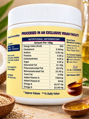 1Ness Vhee Plant-Based Ghee Alternative | Dairy-Free | Cholesterol-Free | Palm-Free | For Dal, Tadka, Paratha & Cooking | 500ml