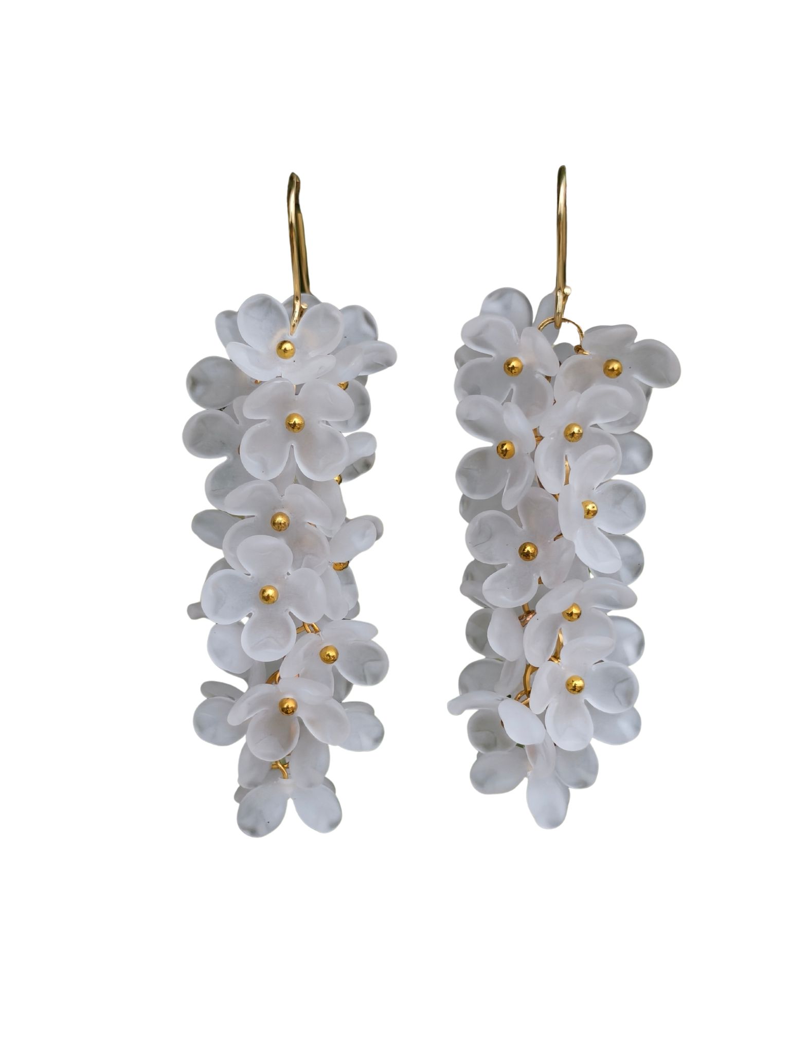 Frosted Acrylic Flower Dangle Earrings