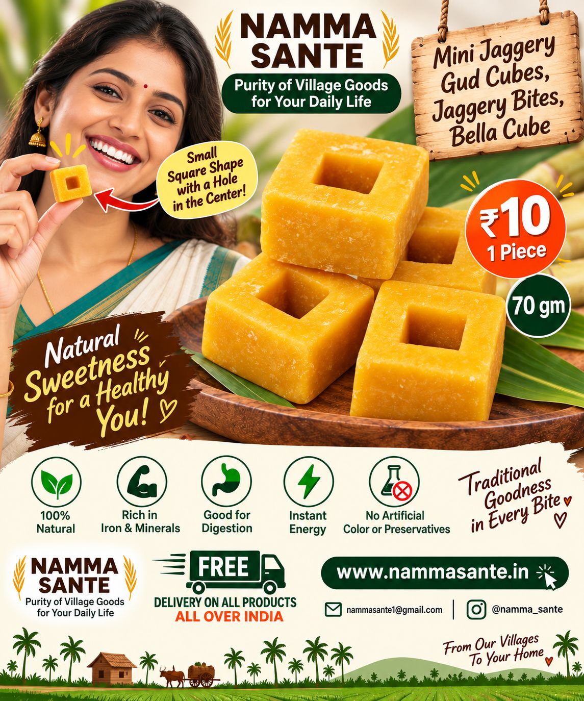 Mini Jaggery, Gud Cubes, Jaggery Bites, Bella Cubes, Gurh Pieces 