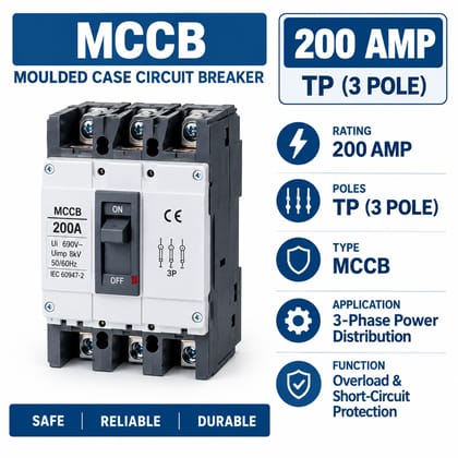 Lotus 200 A 3-Pole Molded Case Circuit Breaker (MCCB)